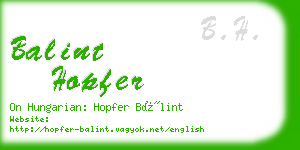 balint hopfer business card